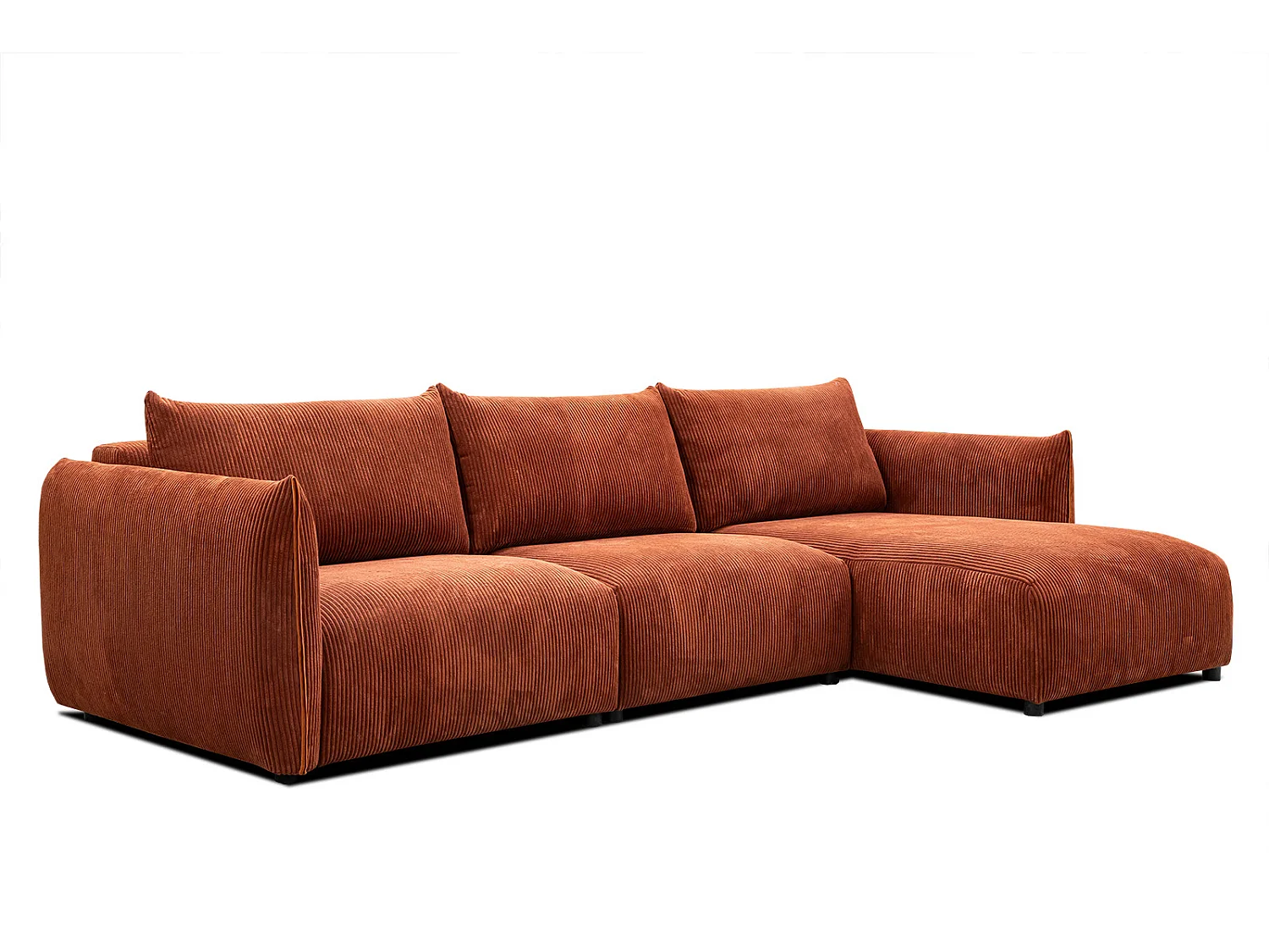 TAUER Ecksofa 5-Sitzer rechts, orange