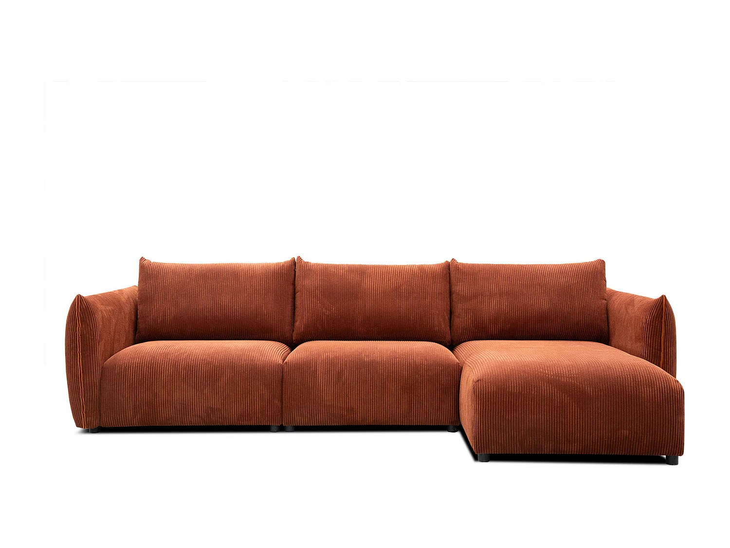 TAUER Ecksofa 5-Sitzer rechts, orange