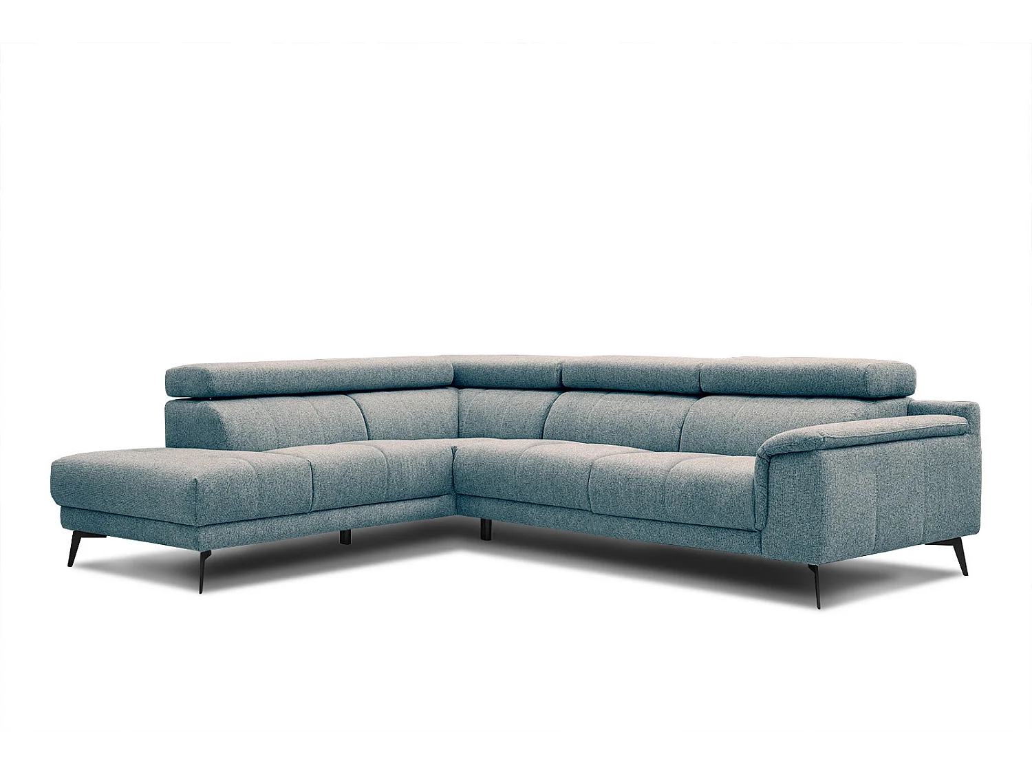 FIERO Ecksofa 5-Sitzer links mit verstellbare Kopfstützen, mint