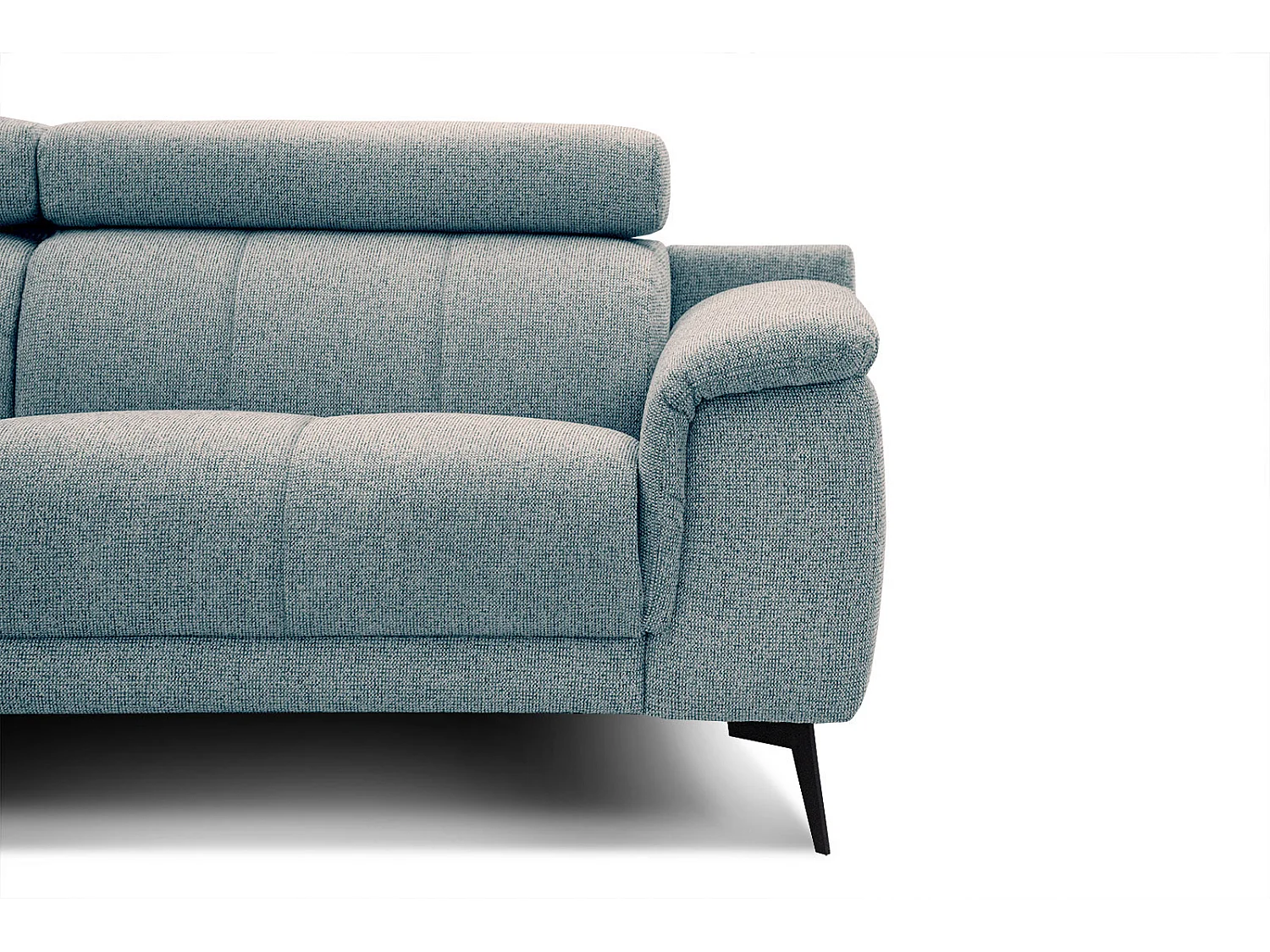 FIERO Ecksofa 5-Sitzer links mit verstellbare Kopfstützen, mint