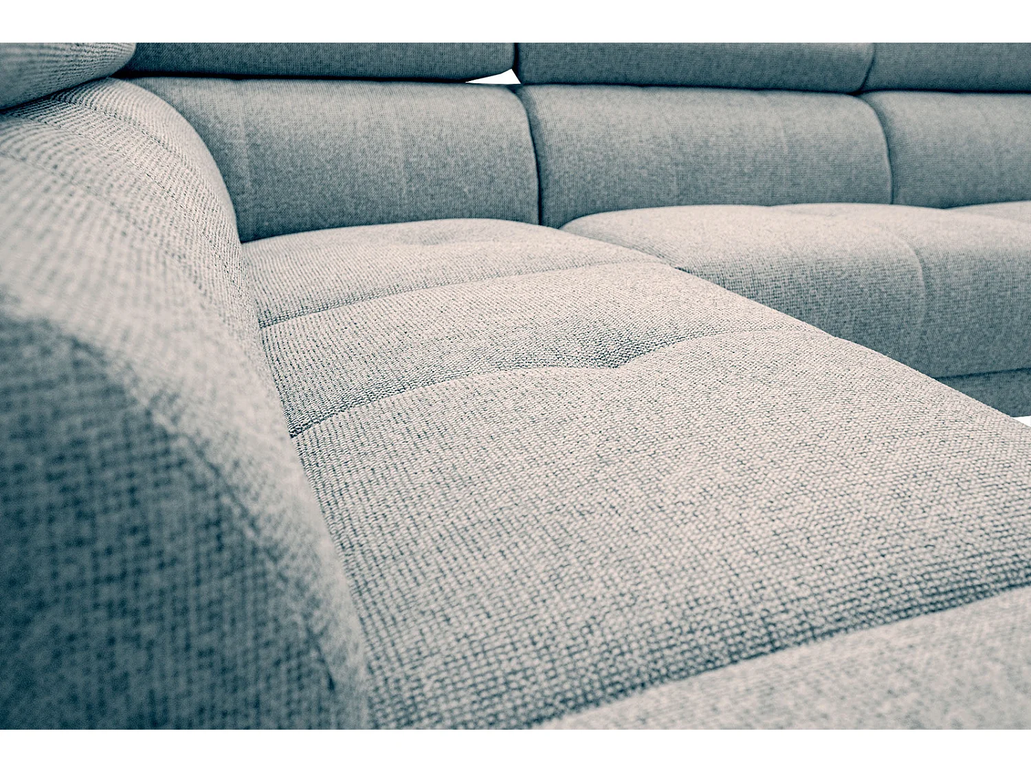 FIERO Ecksofa 5-Sitzer links mit verstellbare Kopfstützen, mint