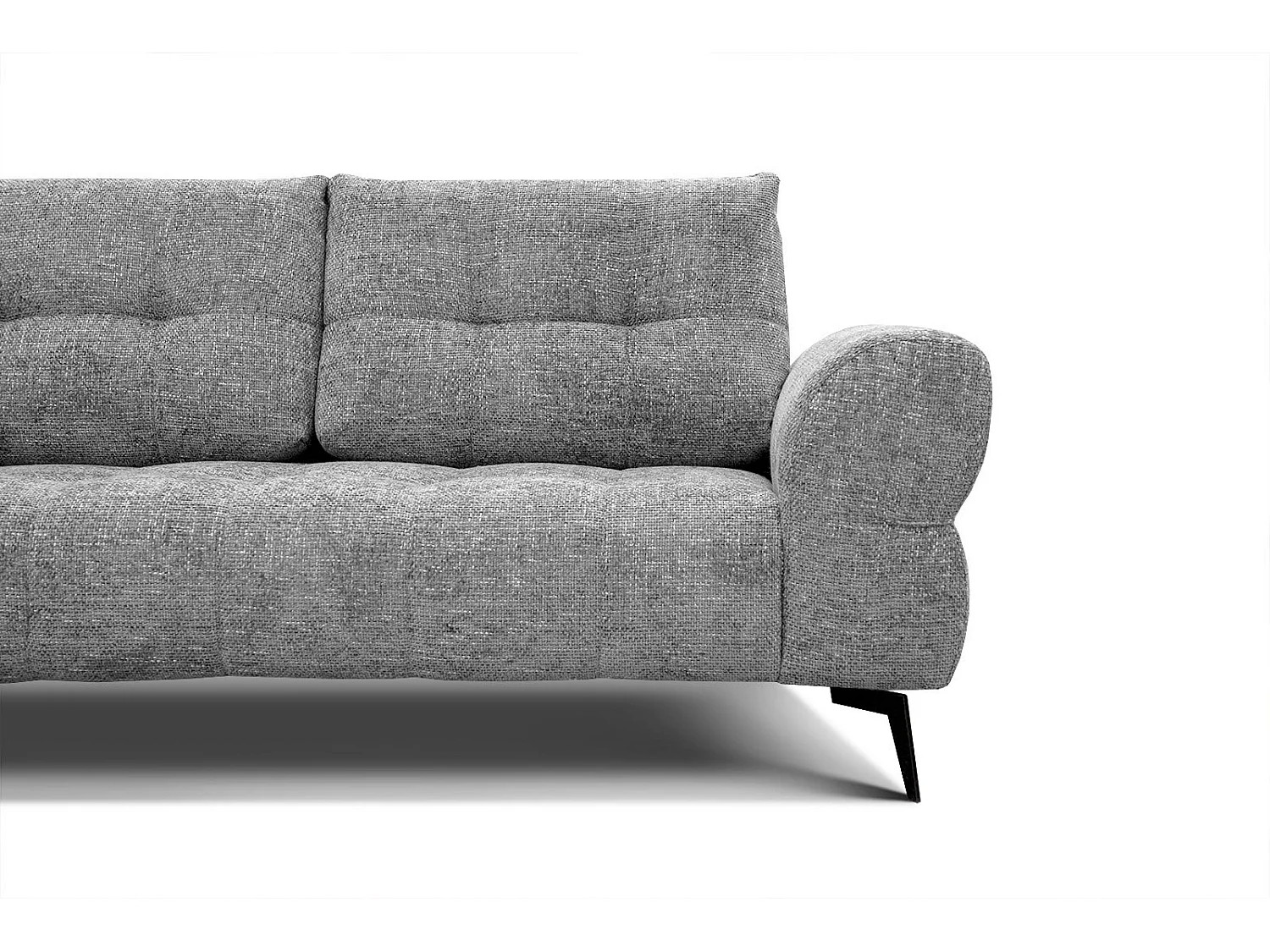 Canapé d'angle gauche 5 places tissu gris