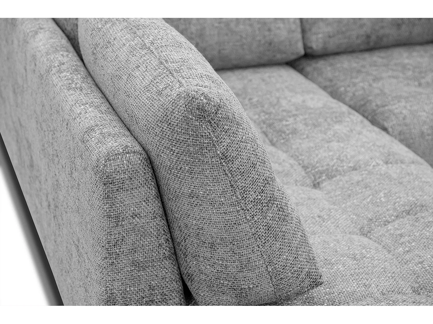 Canapé d'angle gauche 5 places tissu gris