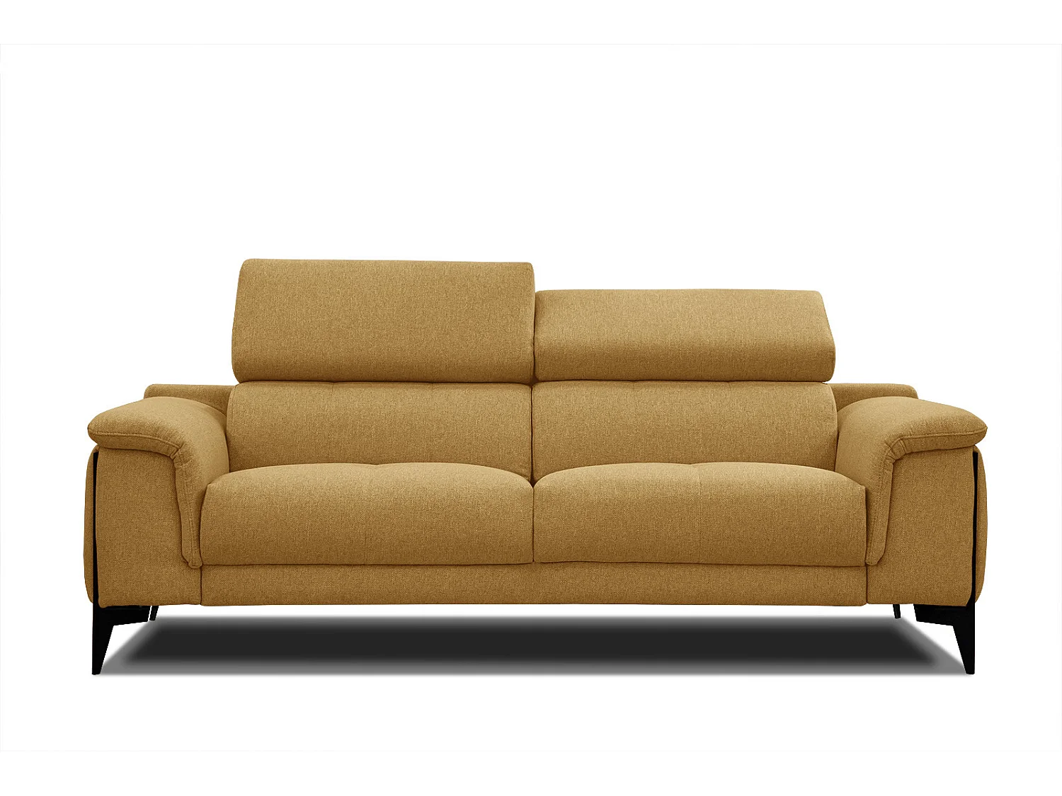 MATERA Sofa 3-Sitzer mit verstellbare Kopfstützen, senfgelb