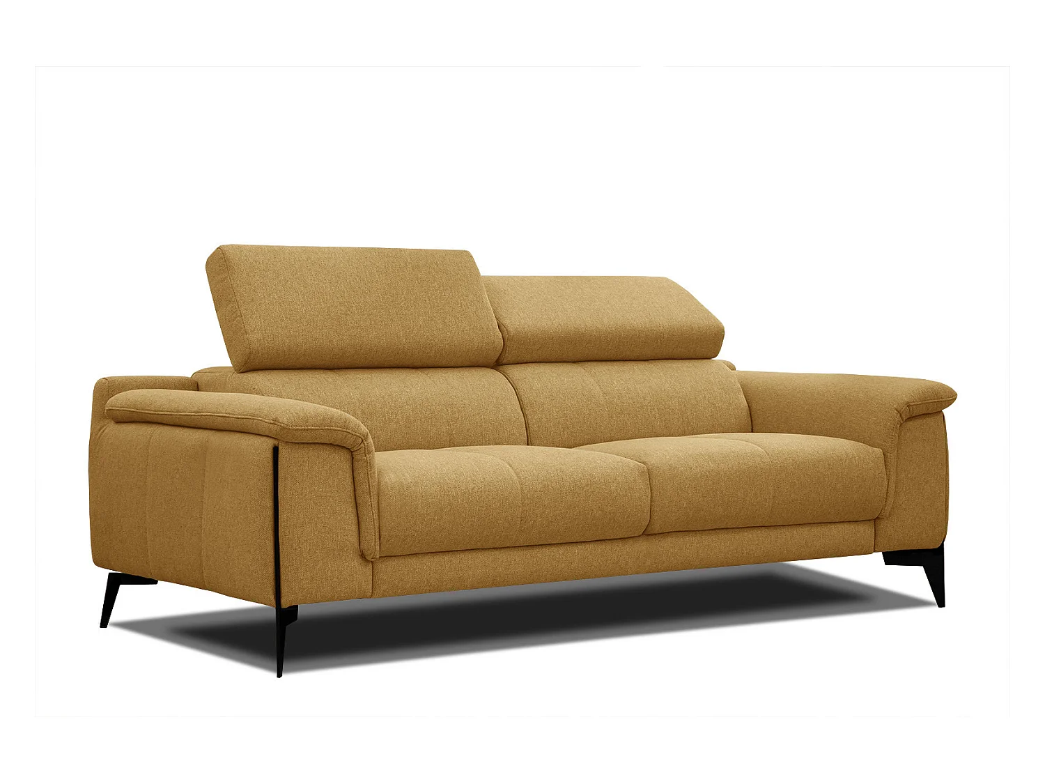 Canapé XXL droit 3 places tissu orange MATERA