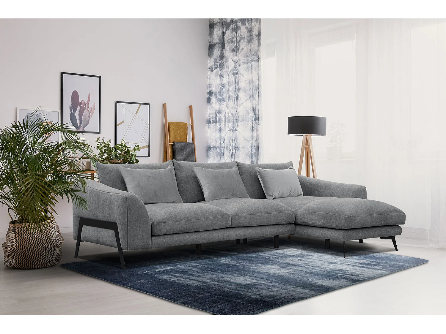 WINTER Ecksofa 4-Sitzer rechts, grau