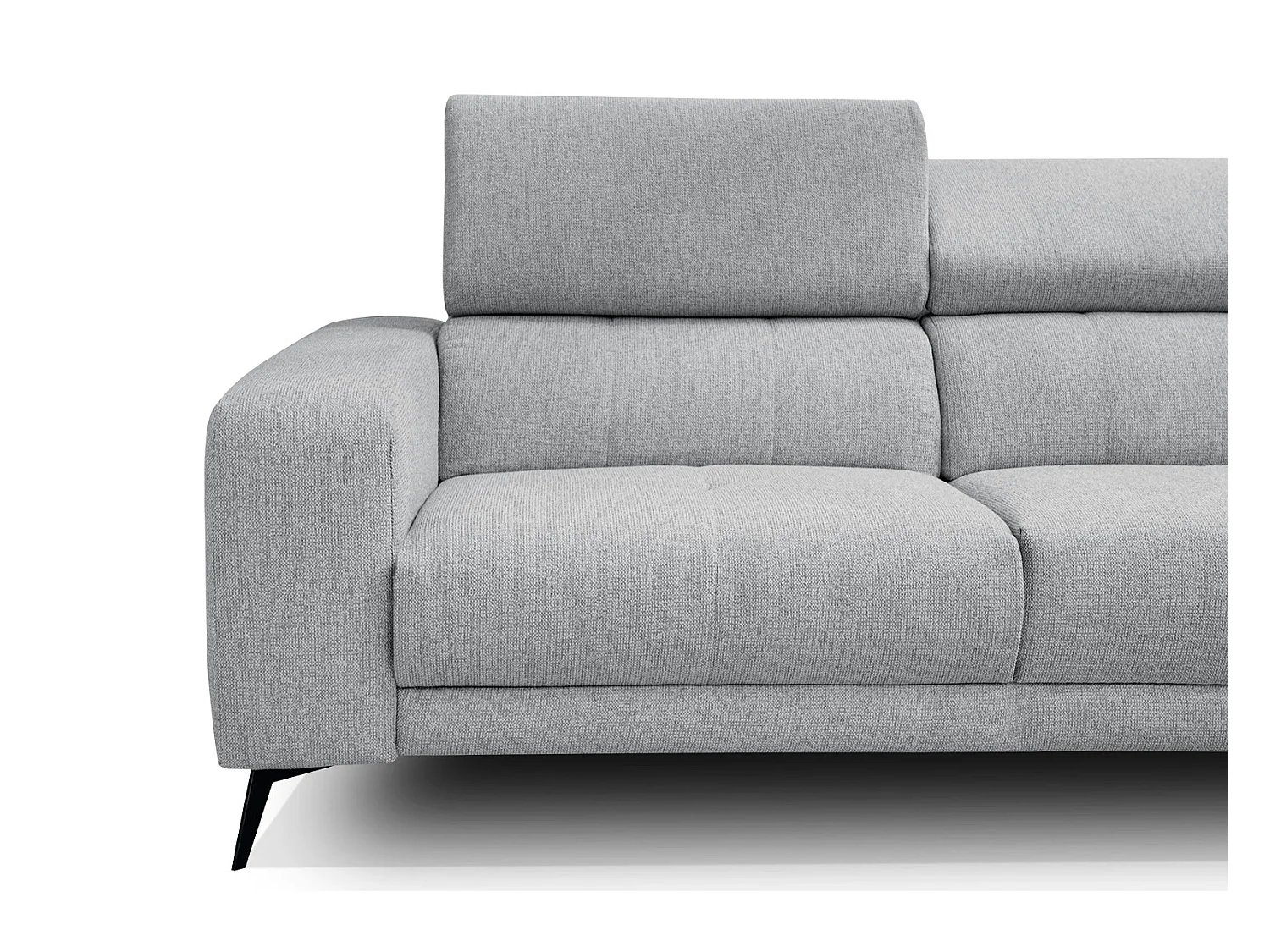 MORELLO Ecksofa 5-Sitzer rechts mit verstellbare Kopfstützen, silbergrau