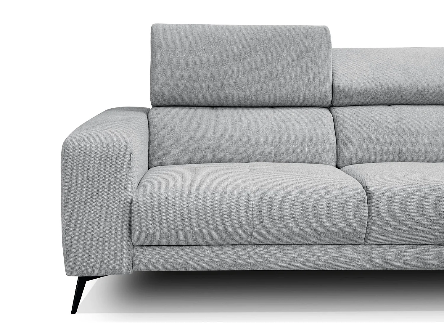 MORELLO Ecksofa 5-Sitzer rechts mit verstellbare Kopfstützen, silbergrau