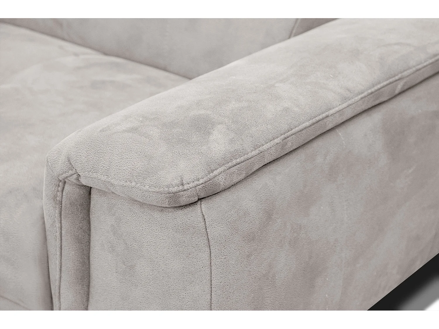 FIERO Ecksofa 4-Sitzer links mit verstellbare Kopfstützen, ecru