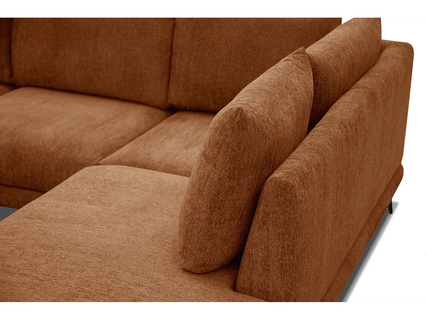 ADRIA Ecksofa 5-Sitzer rechts, dunkelorange