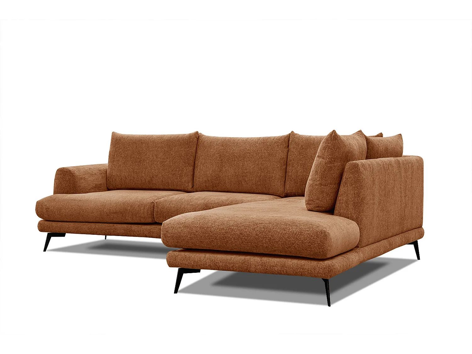 ADRIA Ecksofa 5-Sitzer rechts, dunkelorange