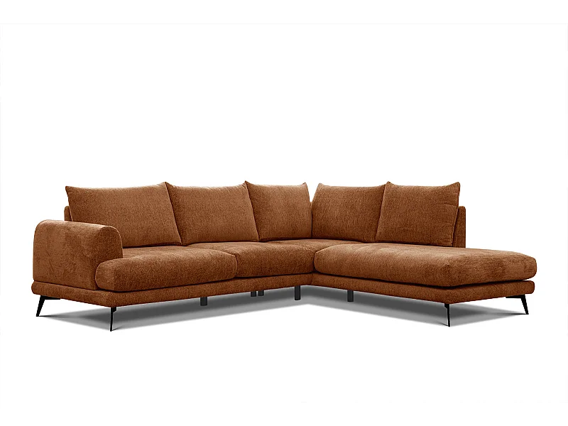 ADRIA Ecksofa 5-Sitzer rechts, dunkelorange
