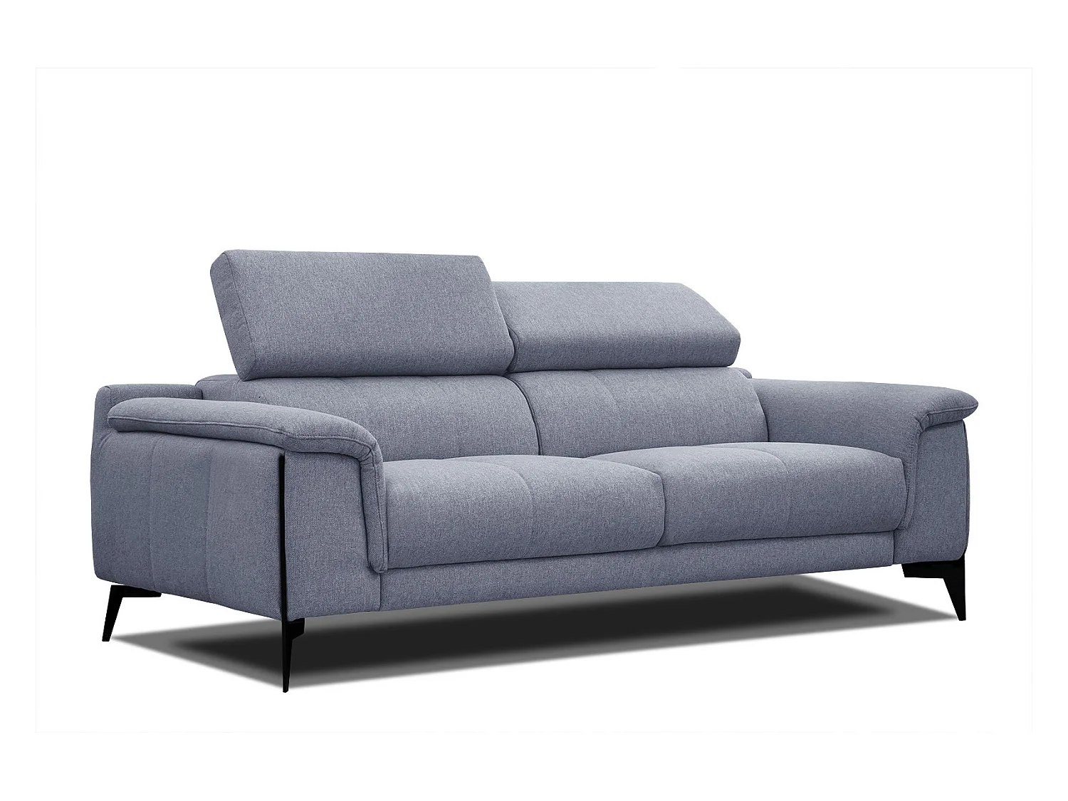 Canapé XXL droit 3 places tissu bleu clair MATERA