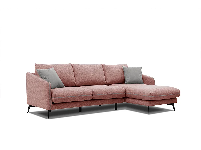 SOGEL Ecksofa 4-Sitzer rechts, hellrot