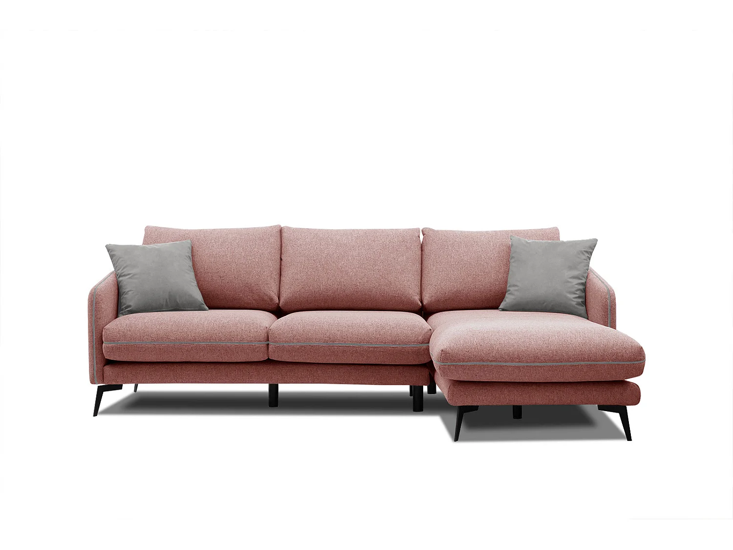 SOGEL Ecksofa 4-Sitzer rechts, hellrot