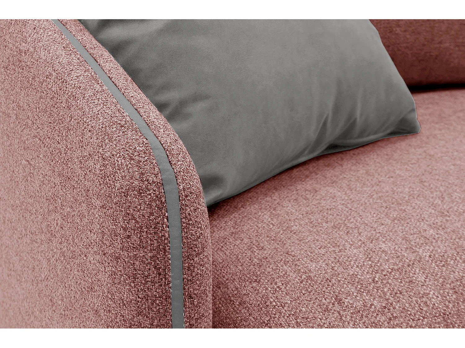 SOGEL Ecksofa 4-Sitzer rechts, hellrot