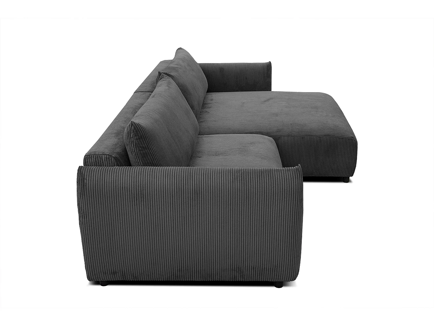 TAUER Ecksofa 5-Sitzer, dunkelgrau