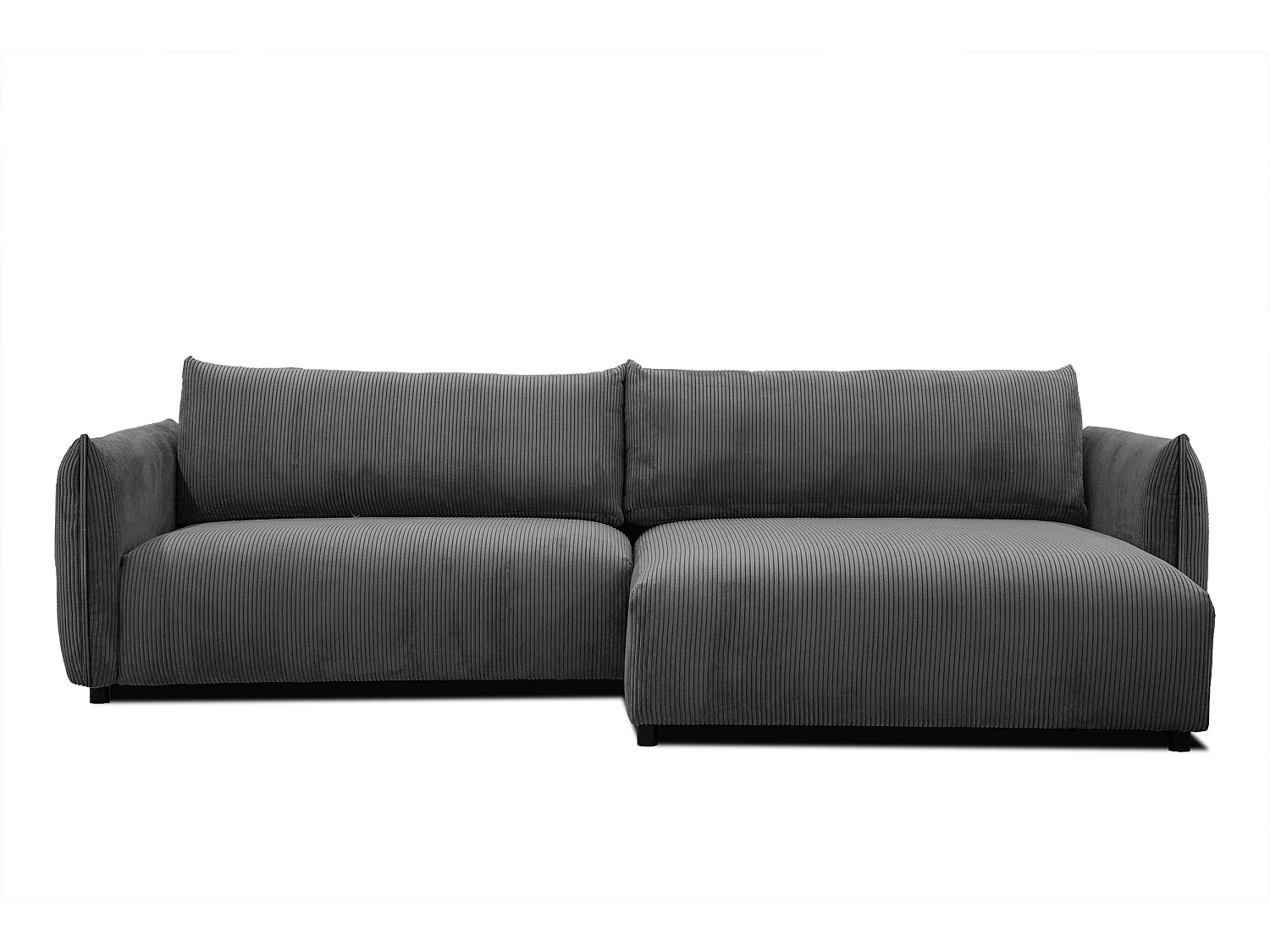 TAUER Ecksofa 5-Sitzer, dunkelgrau