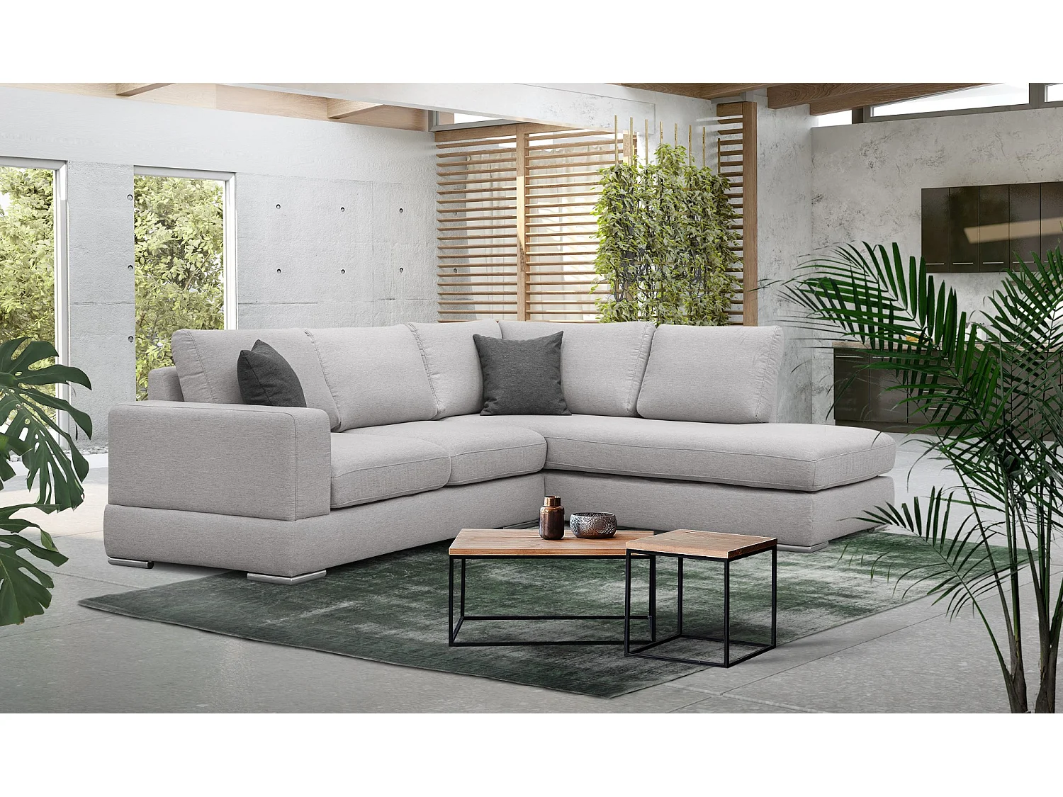 OTTO Ecksofa 5-Sitzer links, hellgrau