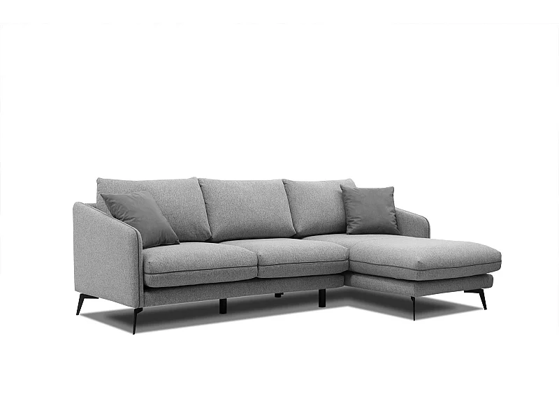 SOGEL Ecksofa 4-Sitzer rechts, grau
