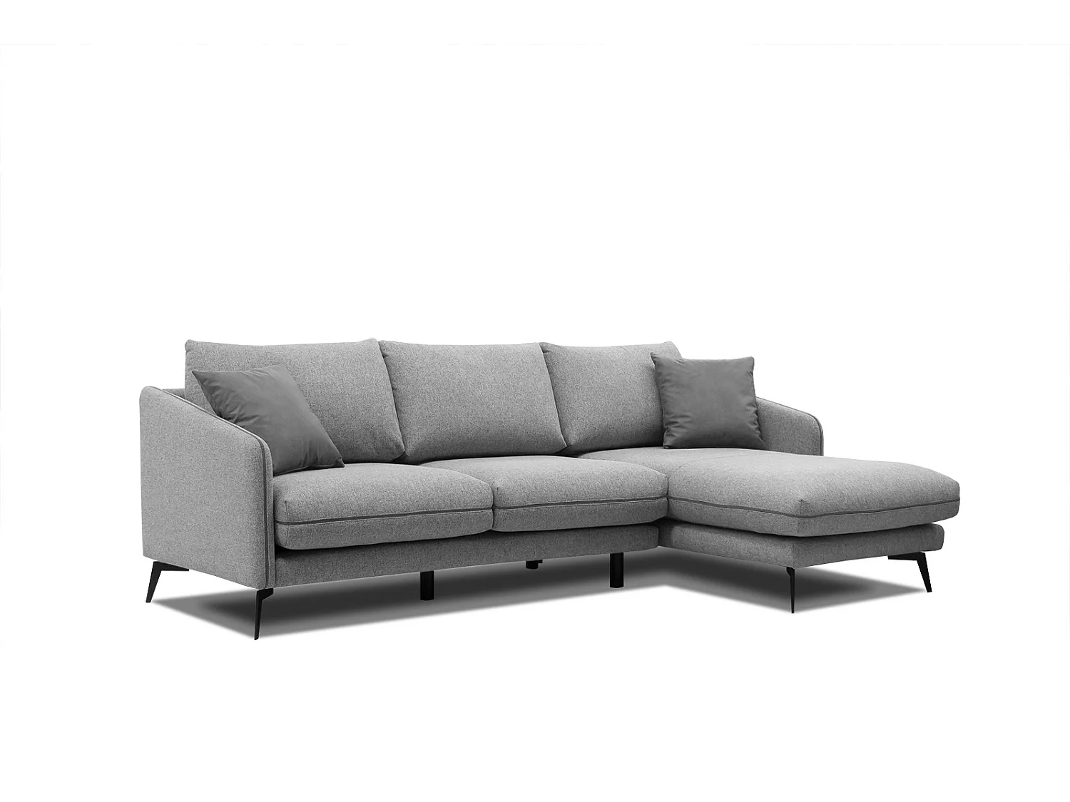 SOGEL Ecksofa 4-Sitzer rechts, grau