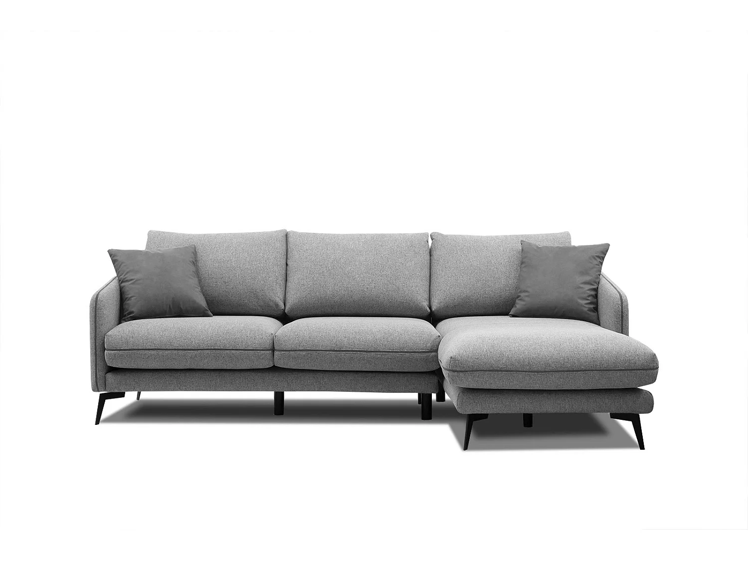 SOGEL Ecksofa 4-Sitzer rechts, grau