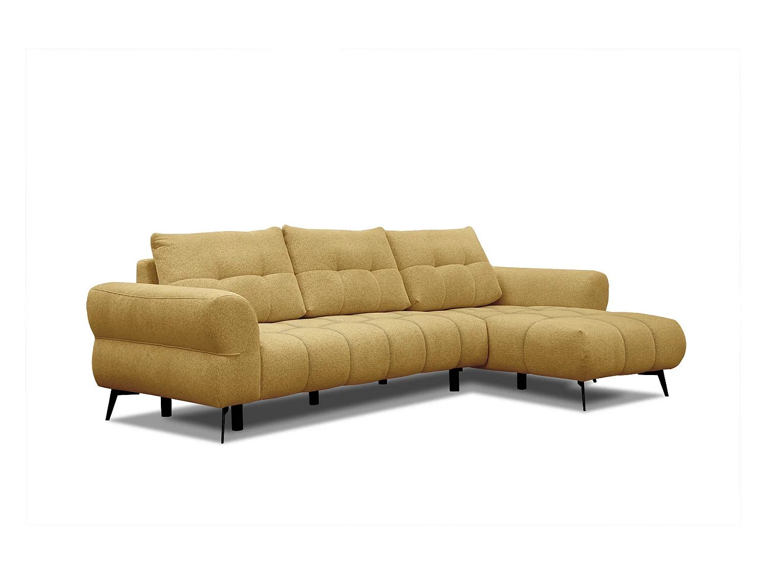 Canapé d'angle droit Salvini 4 places tissu jaune