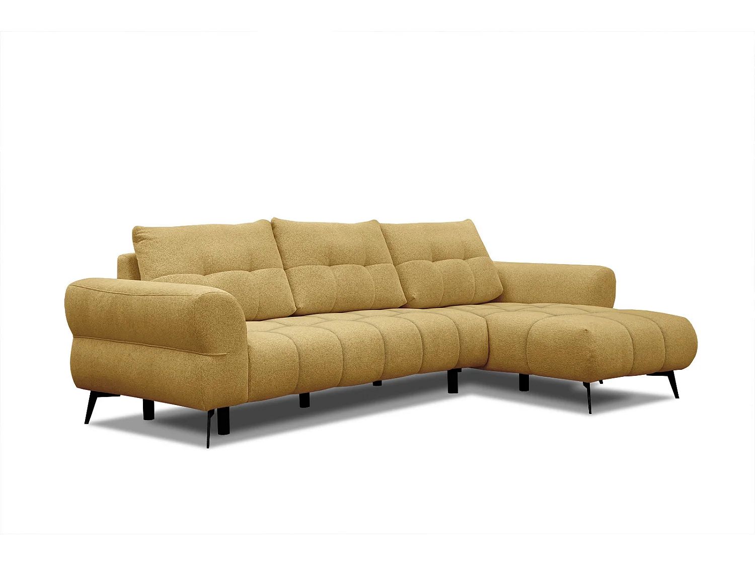 SALVINI Ecksofa 4-Sitzer rechts, senfgelb