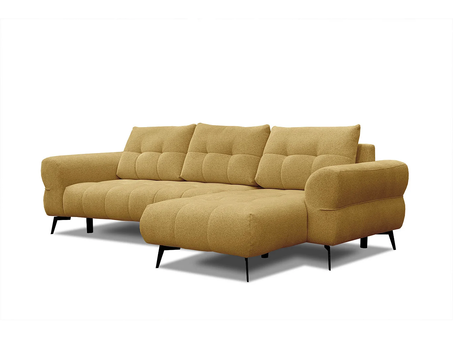 SALVINI Ecksofa 4-Sitzer rechts, senfgelb