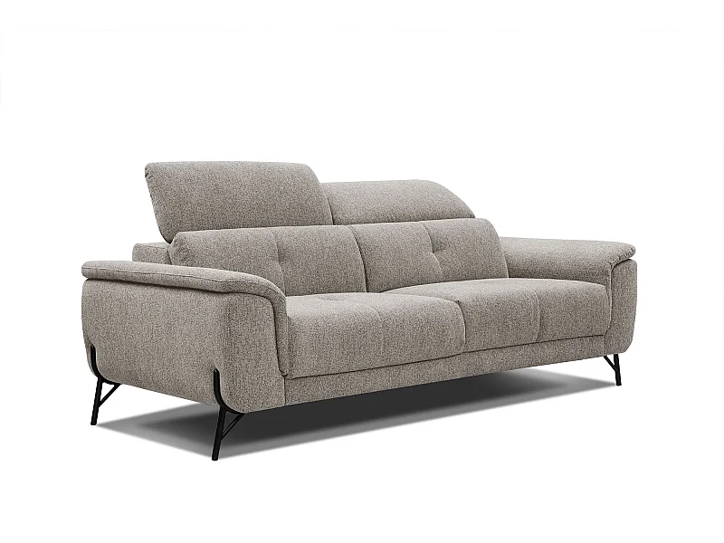 AVENA Sofa 3-Sitzer mit verstellbare Kopfstützen, taupe