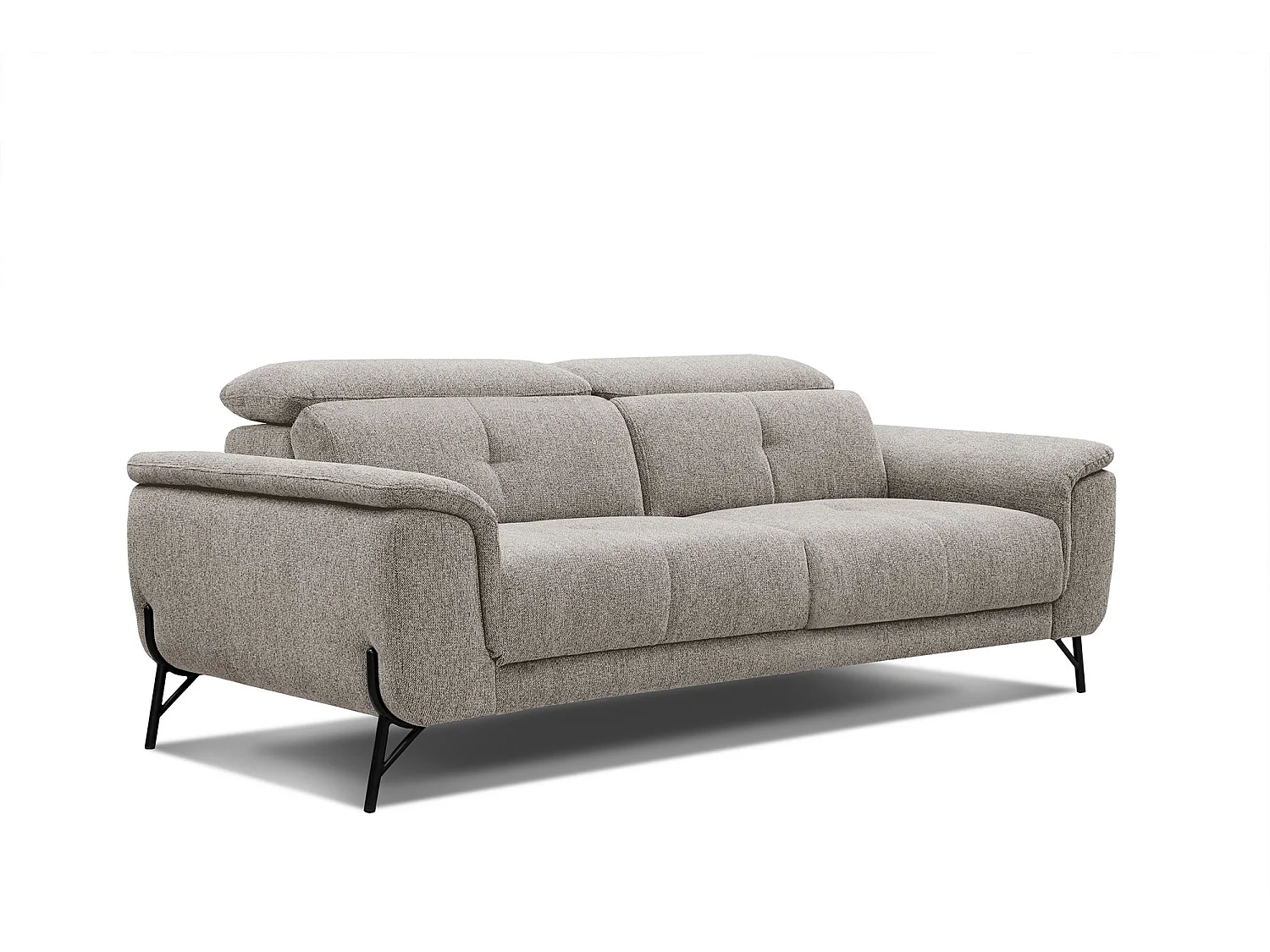 AVENA Sofa 3-Sitzer mit verstellbare Kopfstützen, taupe