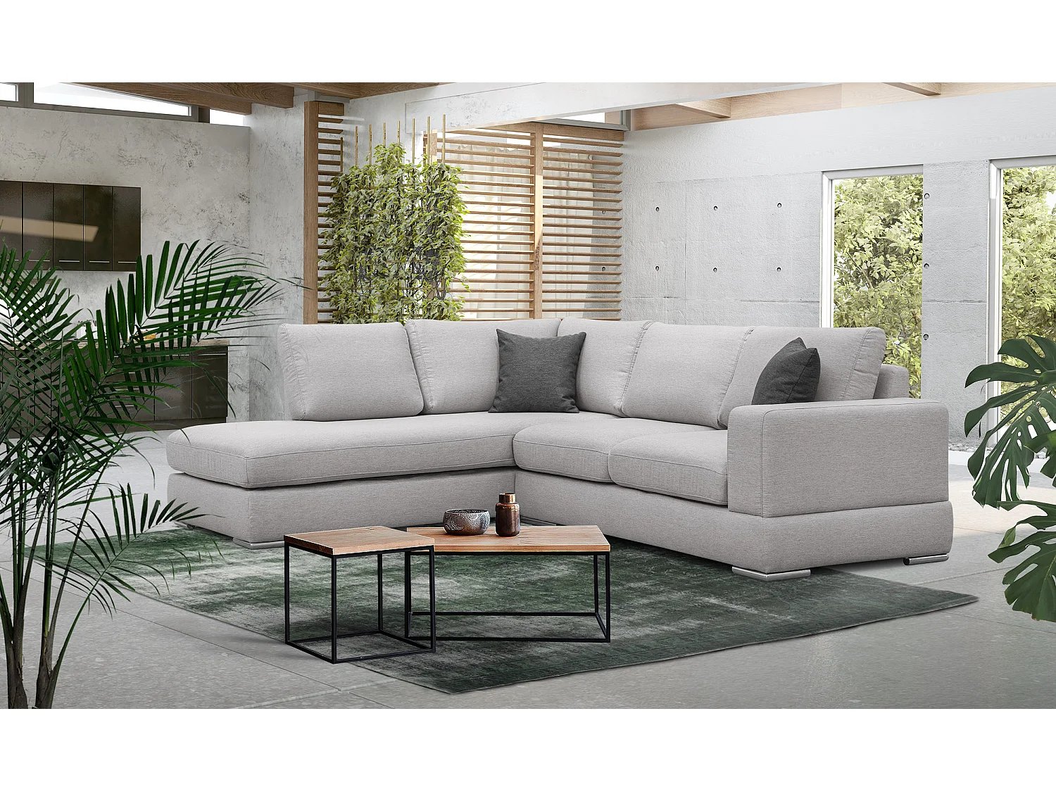 OTTO Ecksofa 5-Sitzer rechts, hellgrau