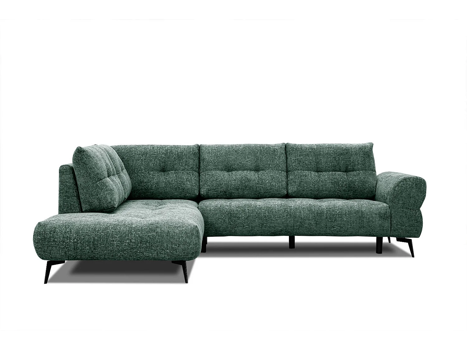 SALVINI Ecksofa 5-Sitzer links, smaragdgrün