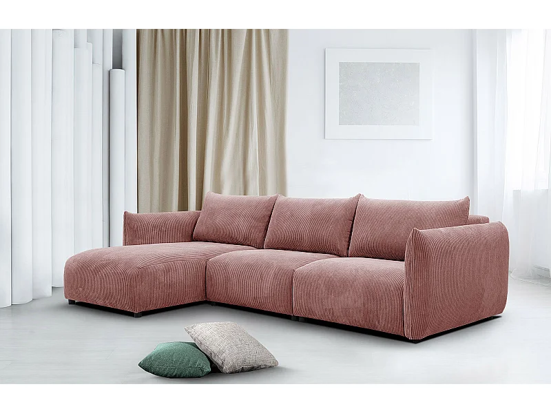 TAUER Ecksofa 5-Sitzer links, altrosa