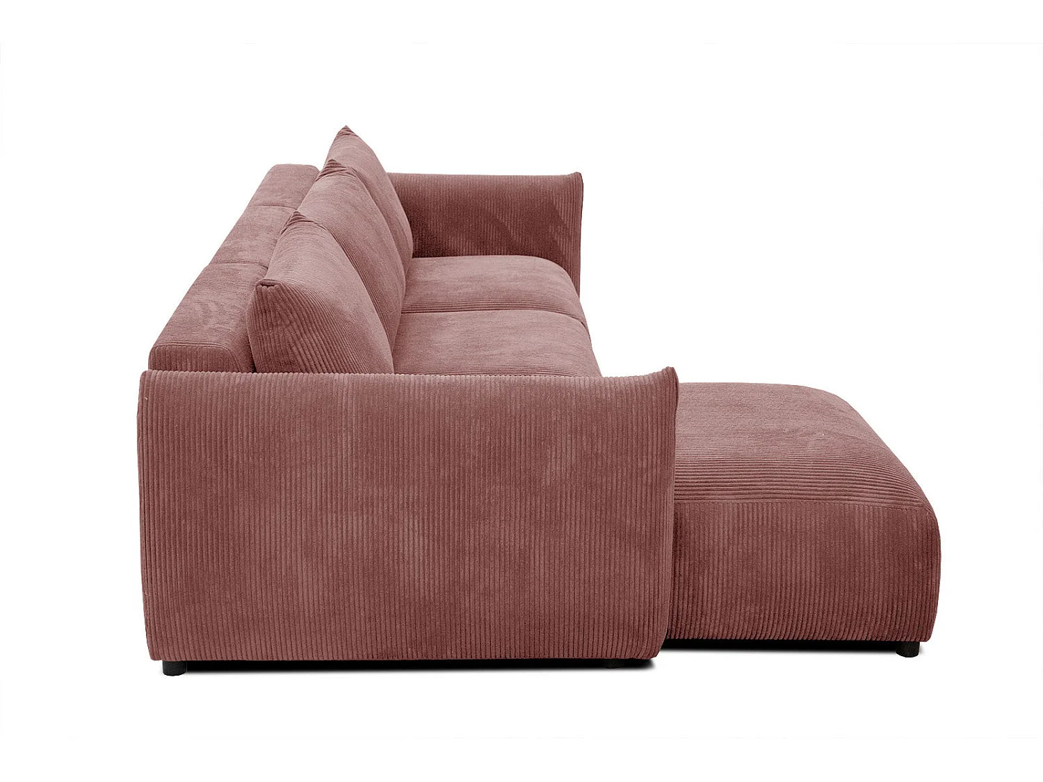 TAUER Ecksofa 5-Sitzer links, altrosa