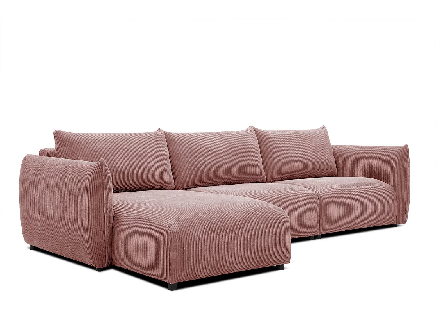 TAUER Ecksofa 5-Sitzer links, altrosa