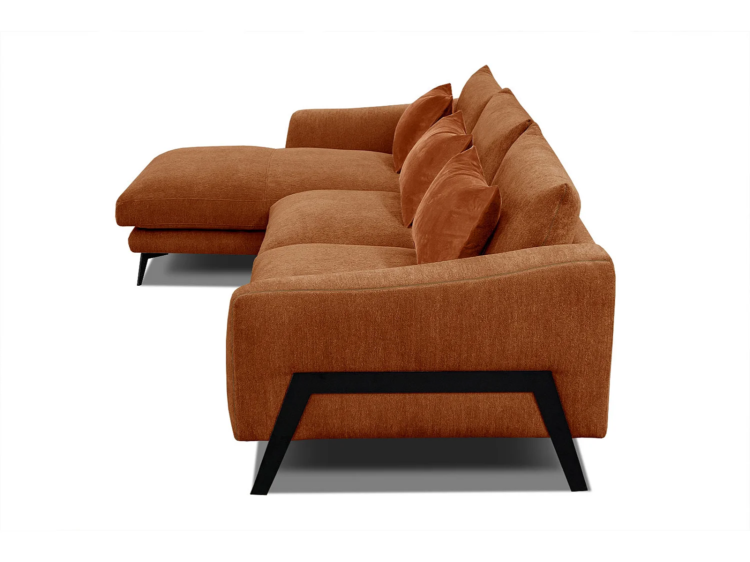 WINTER Ecksofa 4-Sitzer links, dunkelorange