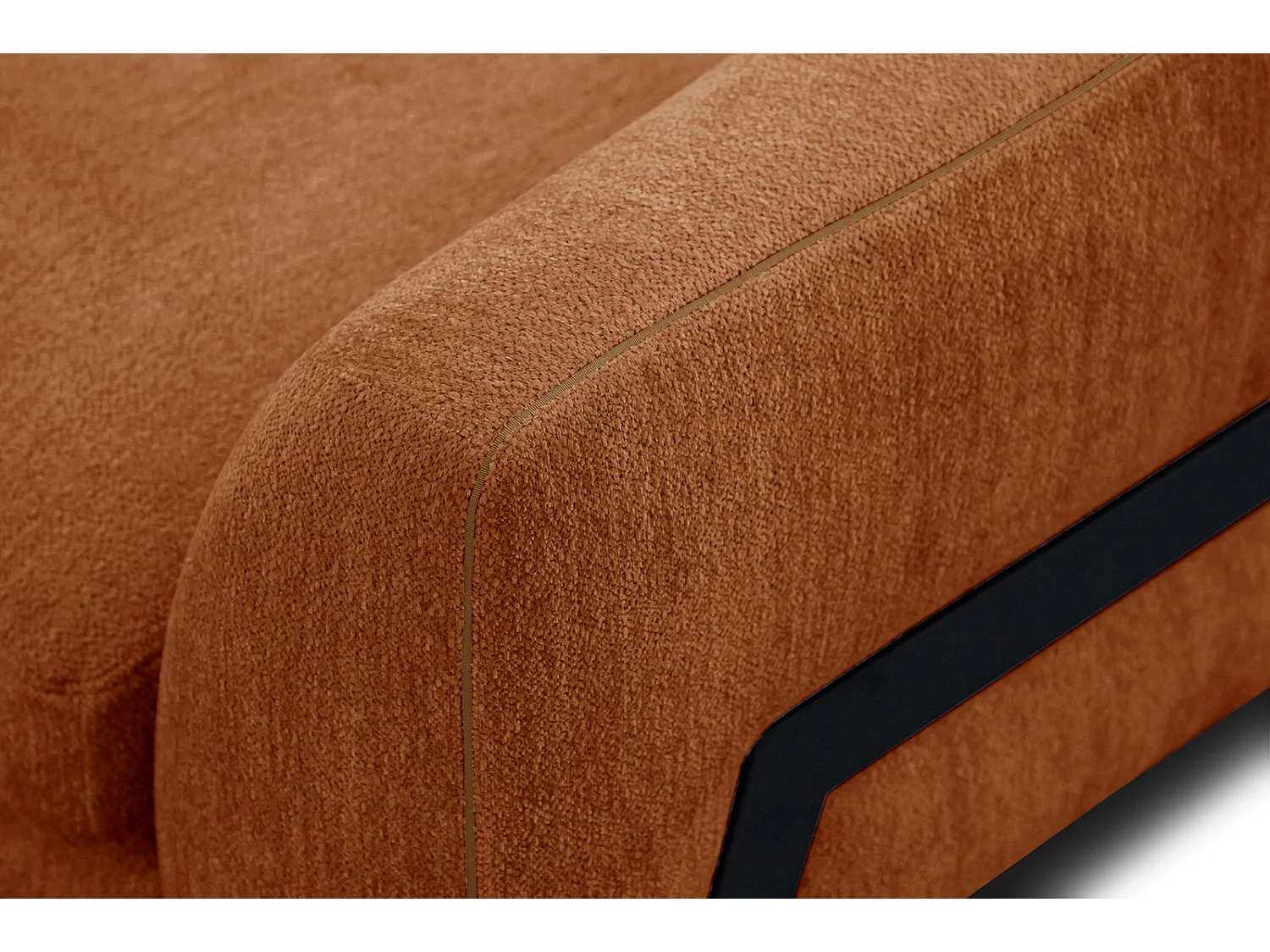 WINTER Ecksofa 4-Sitzer links, dunkelorange