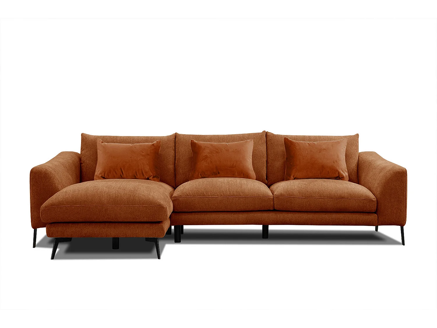 WINTER Ecksofa 4-Sitzer links, dunkelorange