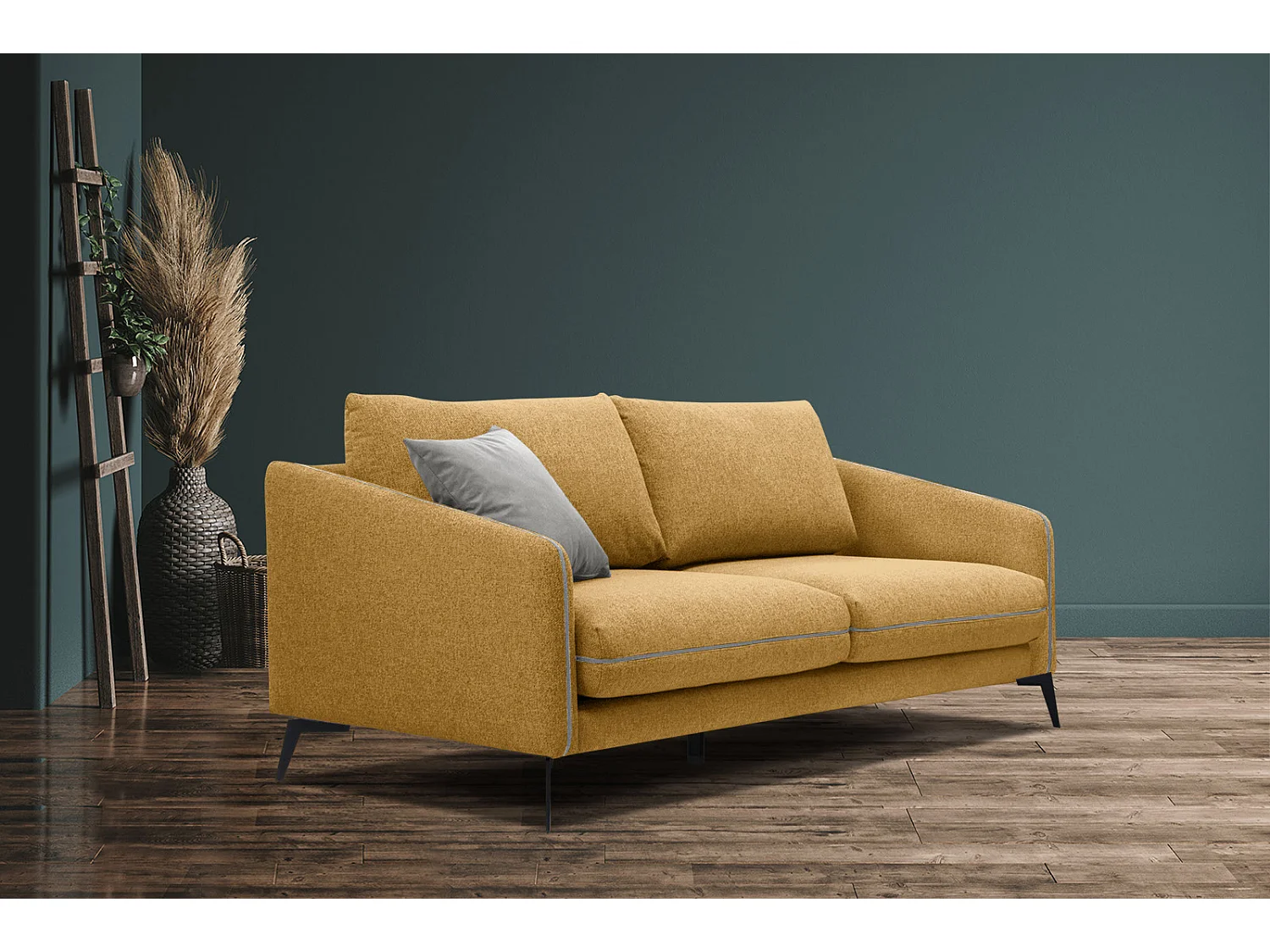SOGEL Sofa 2,5-Sitzer, senfgelb