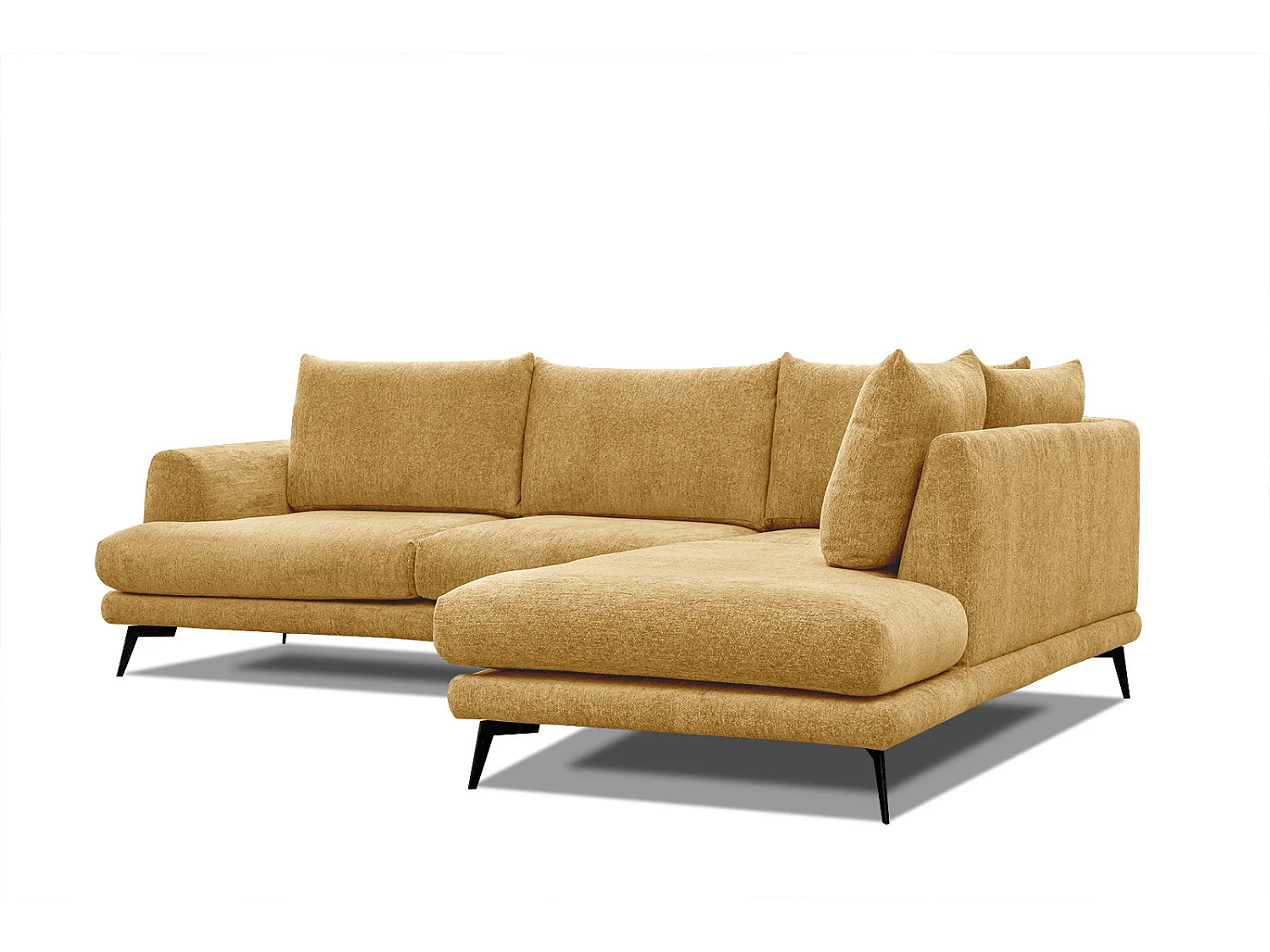 ADRIA Ecksofa 5-Sitzer rechts, senfgelb