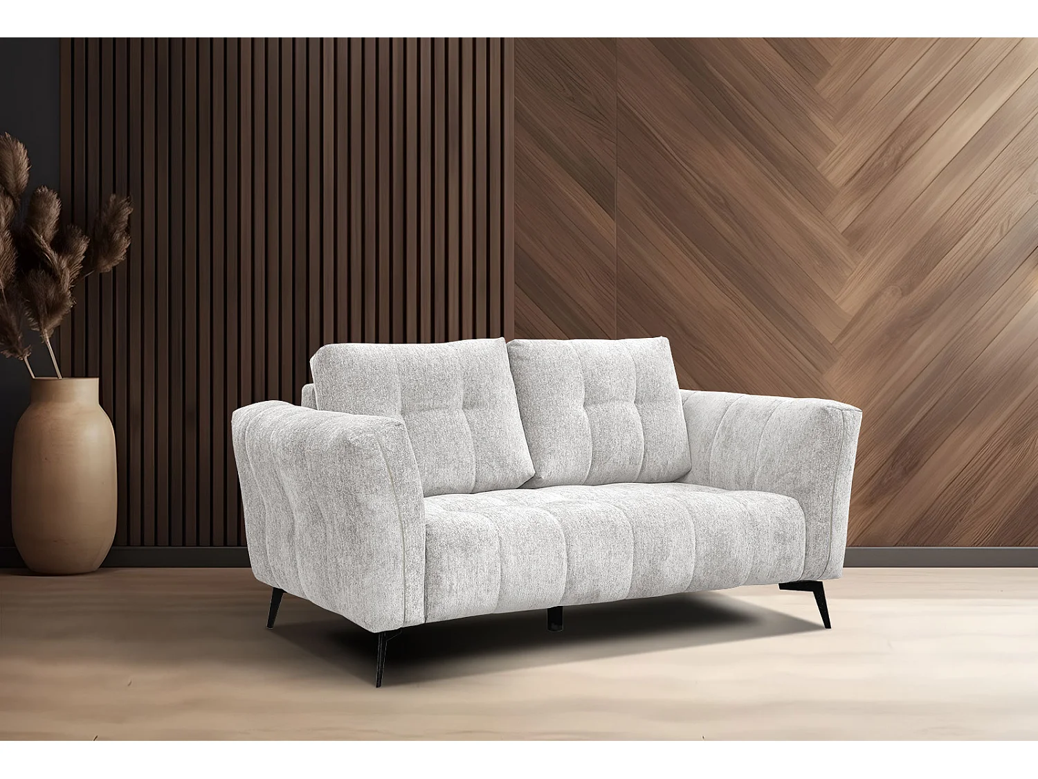KALMER Sofa 2-Sitzer, perlweiß