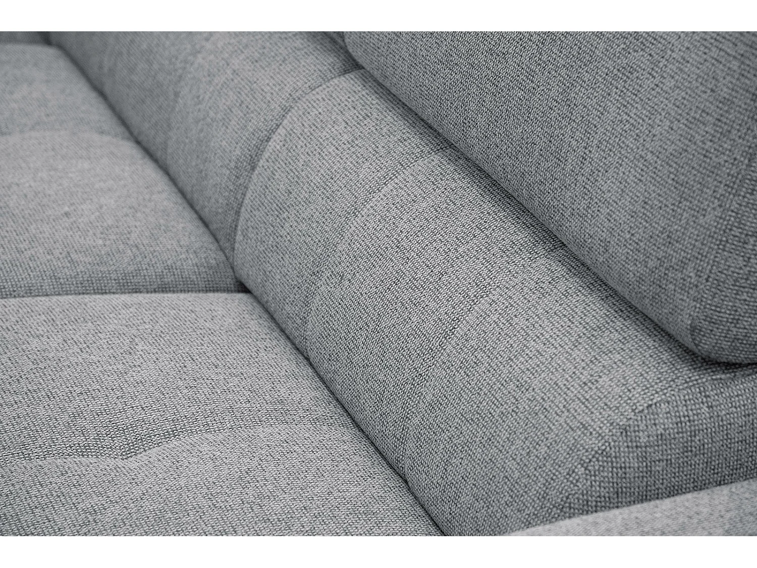 FIERO Ecksofa 5-Sitzer links mit verstellbare Kopfstützen, silbergrau