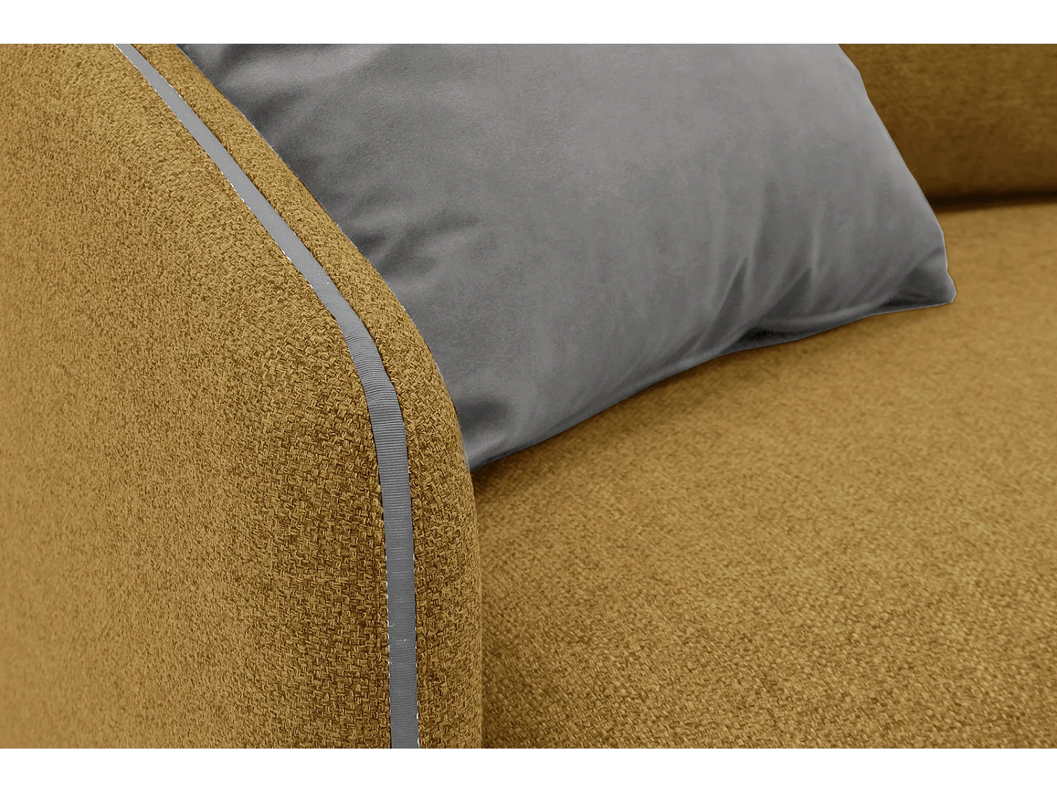 SOGEL Ecksofa 4-Sitzer rechts, senfgelb