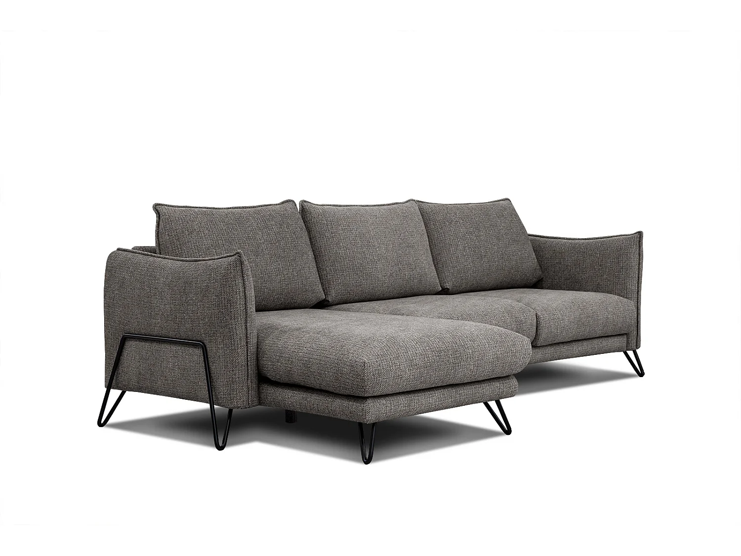 HOSTEN Ecksofa 4-Sitzer links, braun