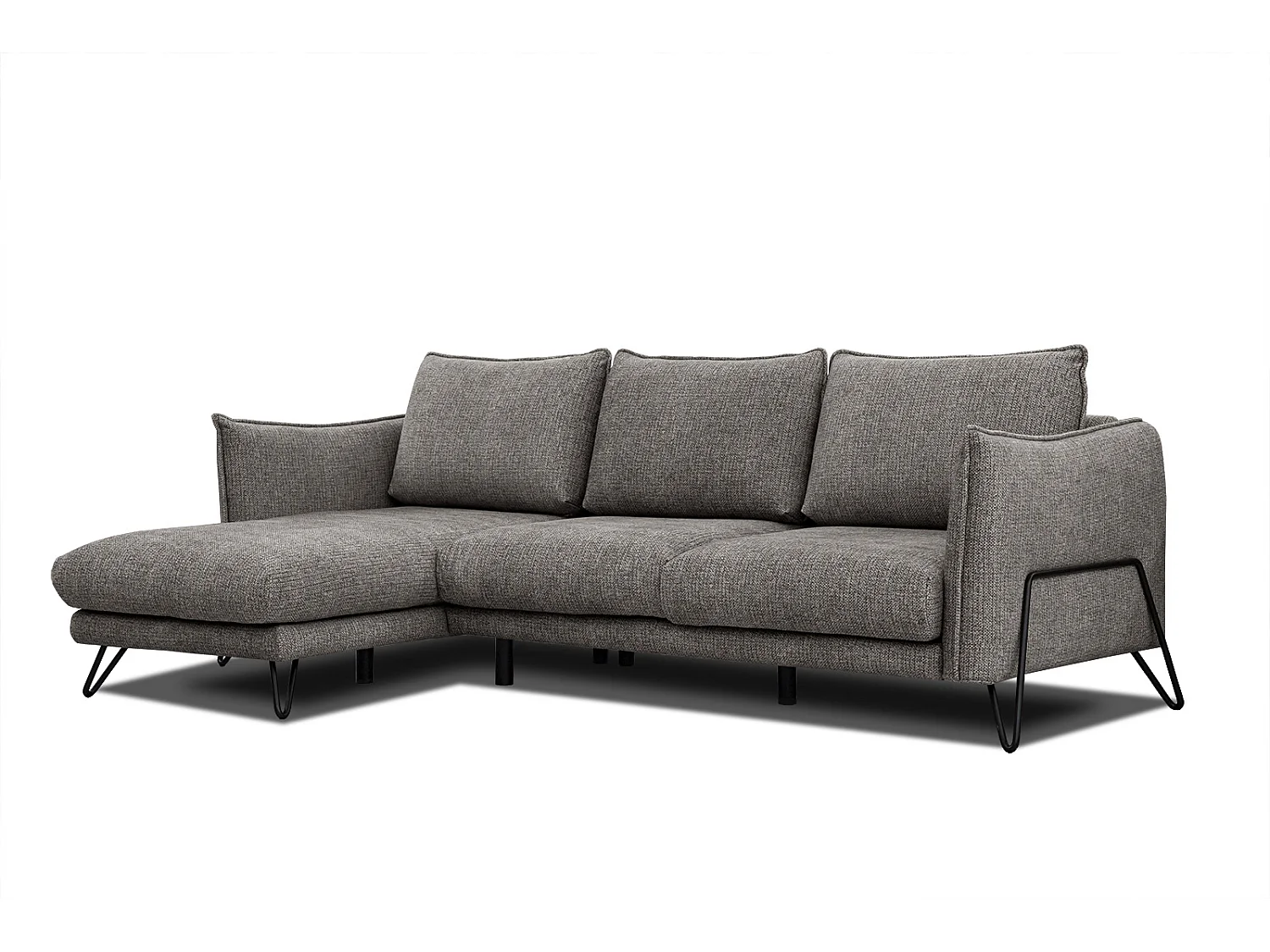 HOSTEN Ecksofa 4-Sitzer links, braun