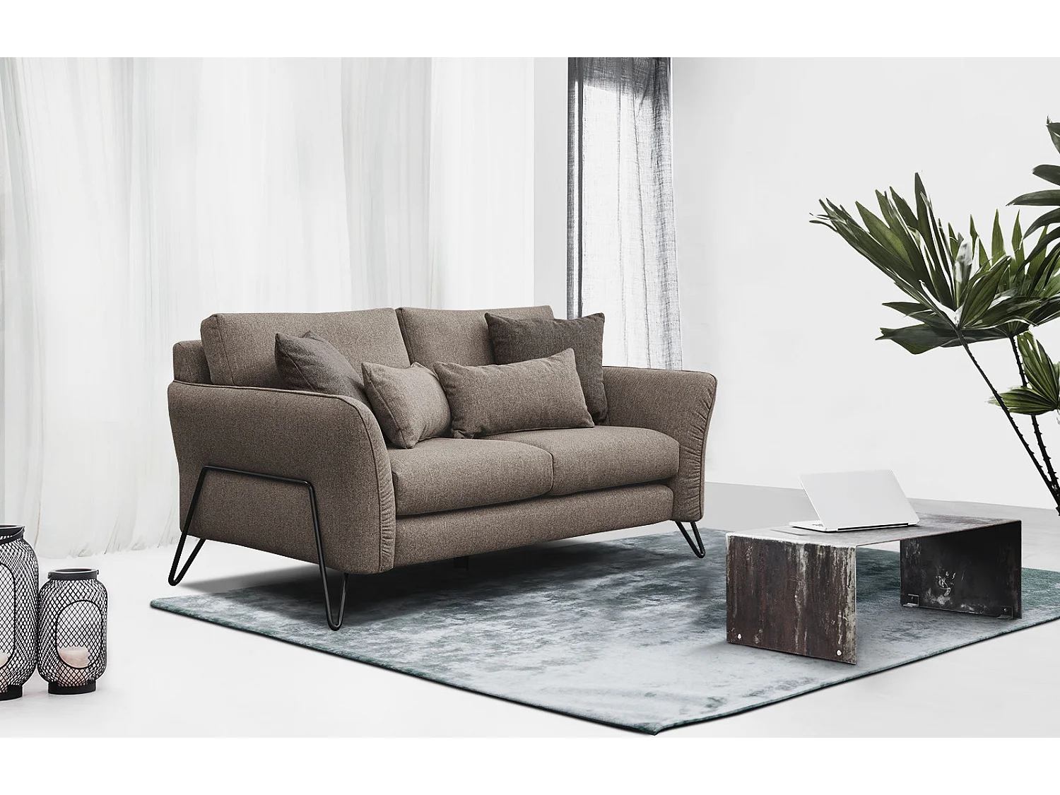 LOREM Sofa 2-Sitzer, taupe