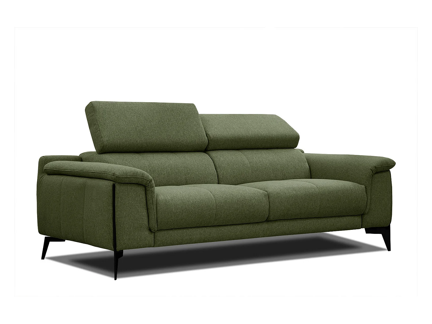 Canapé XXL droit 3 places tissu vert MATERA