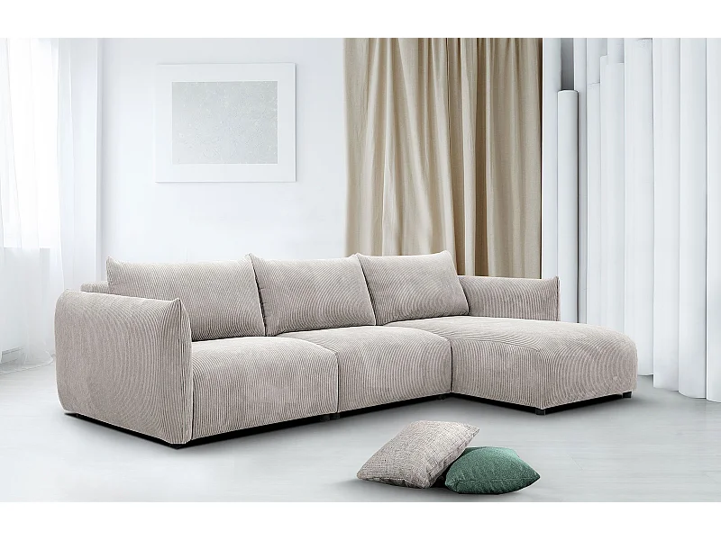 TAUER Ecksofa 5-Sitzer rechts, perlweiß