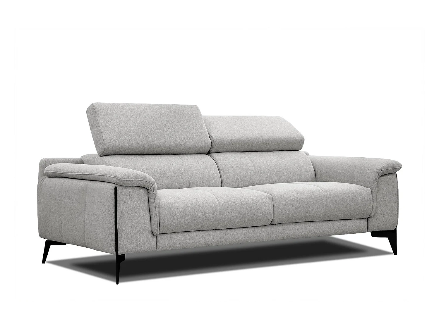 Canapé XXL droit 3 places tissu gris clair MATERA
